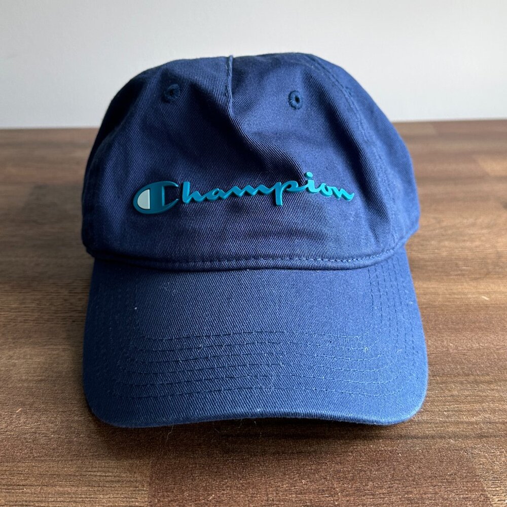 Champion 3D Logo Hat Unisex Blue 100% Cotton Sports Outdoor Streetwear Gorpcore